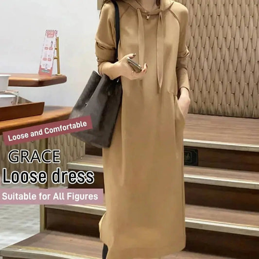 🔥🎅Hot Sale $29.99🎅🔥Women's Hooded Chic Loose Dress（40%OFF)