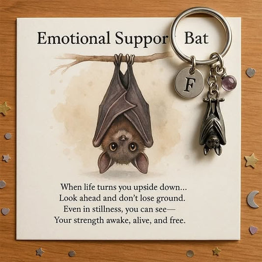 🎅Christmas Gift Idea ￡6.99!!🎁🦇Emotional Support Bat Inspirational Keychain
