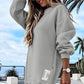 🎁 Hot Sale 49% OFF 🔥Long Sleeve Pullover Zipper Slit Casual Sweatshirt Dress