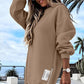 🎁 Hot Sale 49% OFF 🔥Long Sleeve Pullover Zipper Slit Casual Sweatshirt Dress
