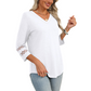 ✨HOT SALE 49% OFF👚2025 New Women‘s 3/4 Length Sleeve Tops Trendy V Neck T Shirts