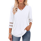 ✨HOT SALE 49% OFF👚2025 New Women‘s 3/4 Length Sleeve Tops Trendy V Neck T Shirts