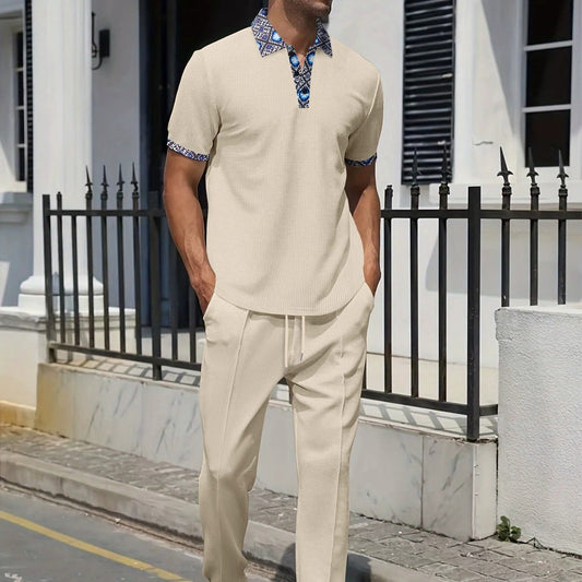 Men's Casual Top & Pants 2-Piece Set