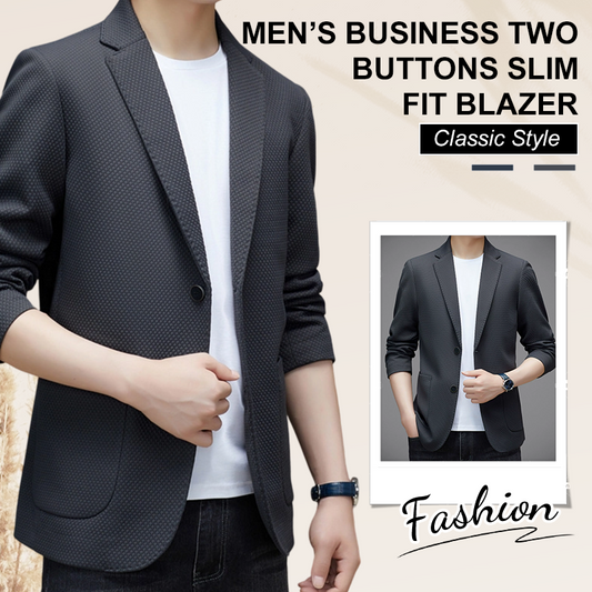🎉👑 Men's business two-button slim-fit high-quality suit jacket