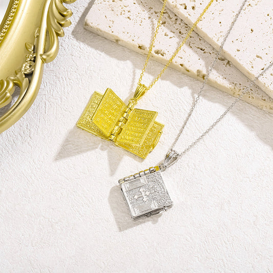 Openable Holy Bible Necklace for Men & Women