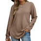 🍂Autumn Hot Sale 50% OFF🔥Women’s Solid High Low Hem Long-Sleeve Tops