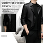 Men's Mid-Length Faux Leather Coat
