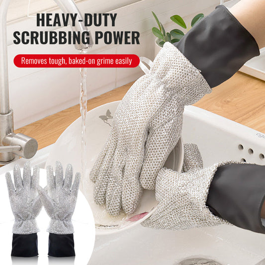 Steel Wool Cleaning Gloves with Warm Lining